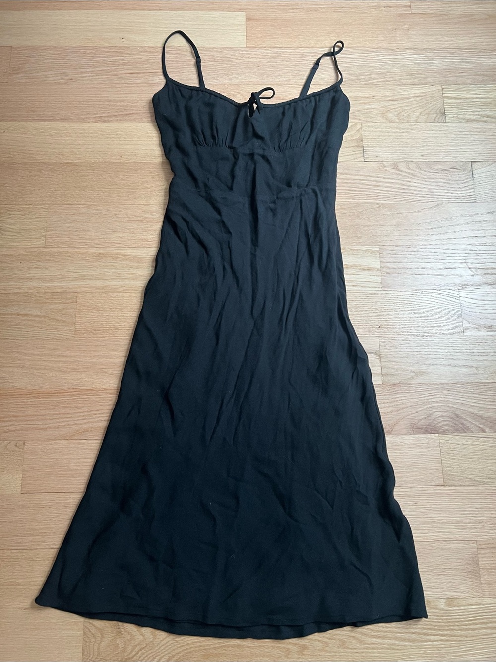 Aritzia Black Slip Midi Dress NWT